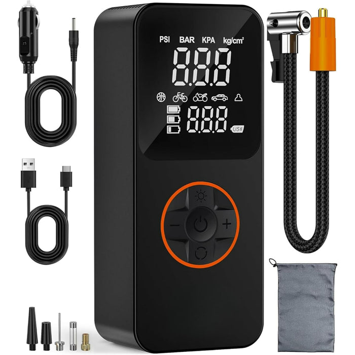 Cordless Portable Tire Inflator With 150 PSI USB Rechargeable