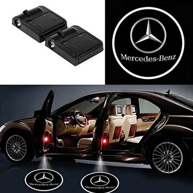 Set Of 2 Mercedes BenZ Door Light Logo – Car Door Sills