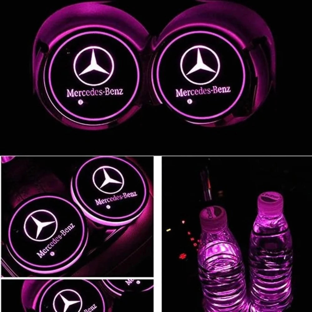 Mercedes Benz Car Cup Holder Mat Lights