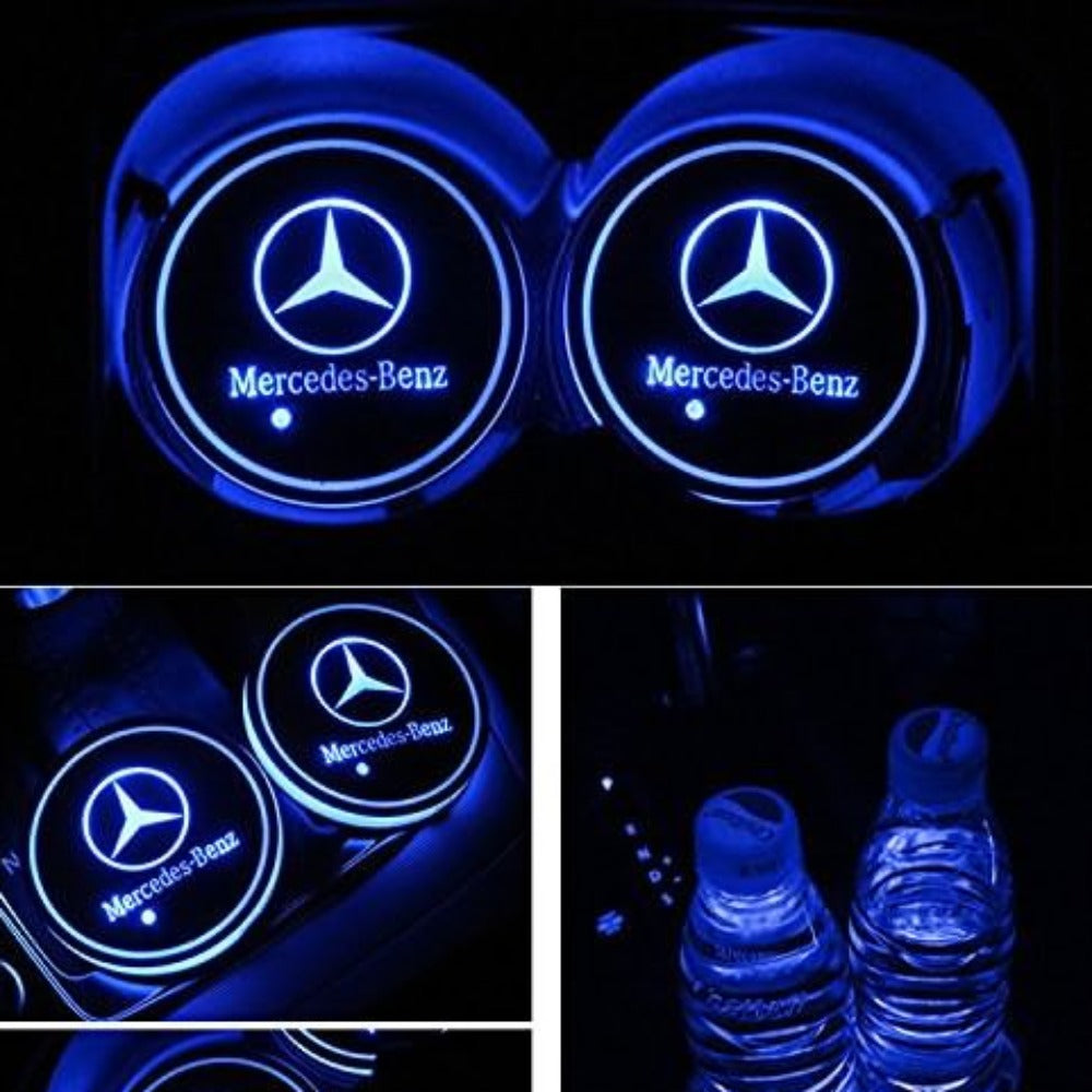 Mercedes Benz Car Cup Holder Mat Lights