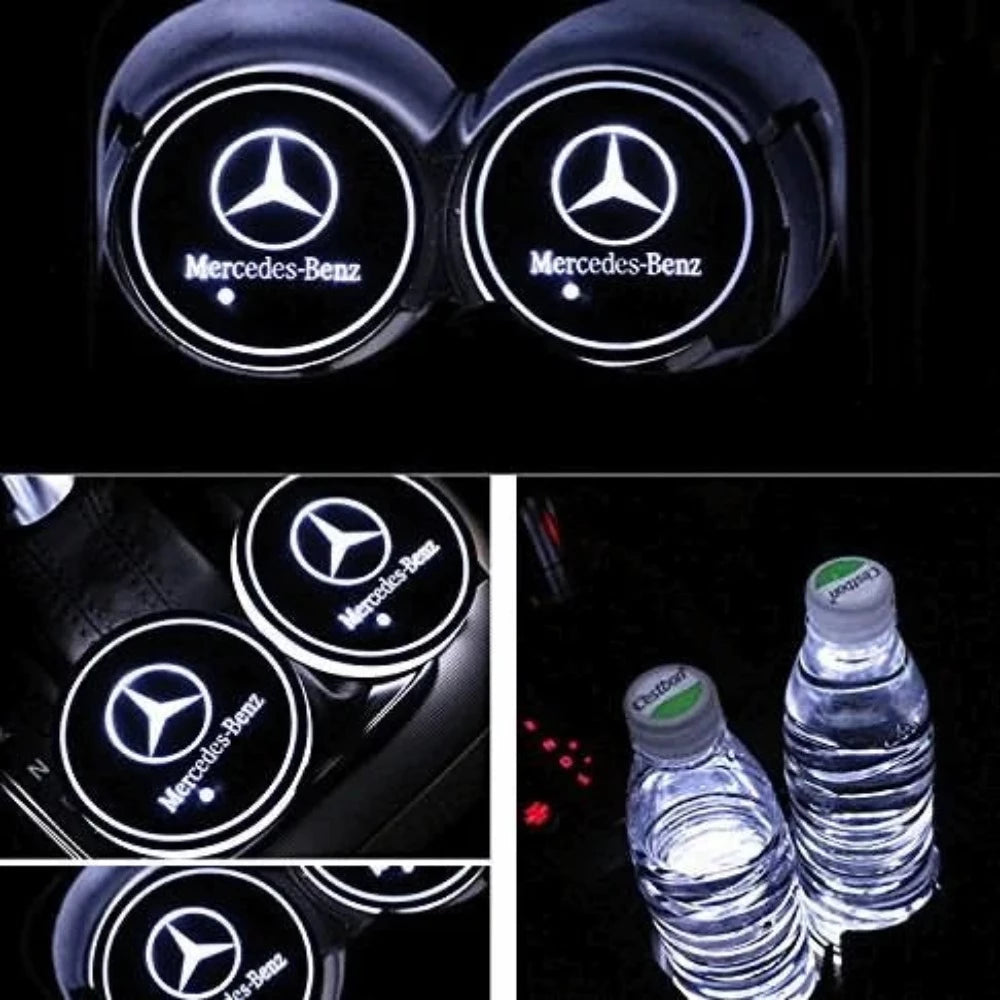 Mercedes Benz Car Cup Holder Mat Lights
