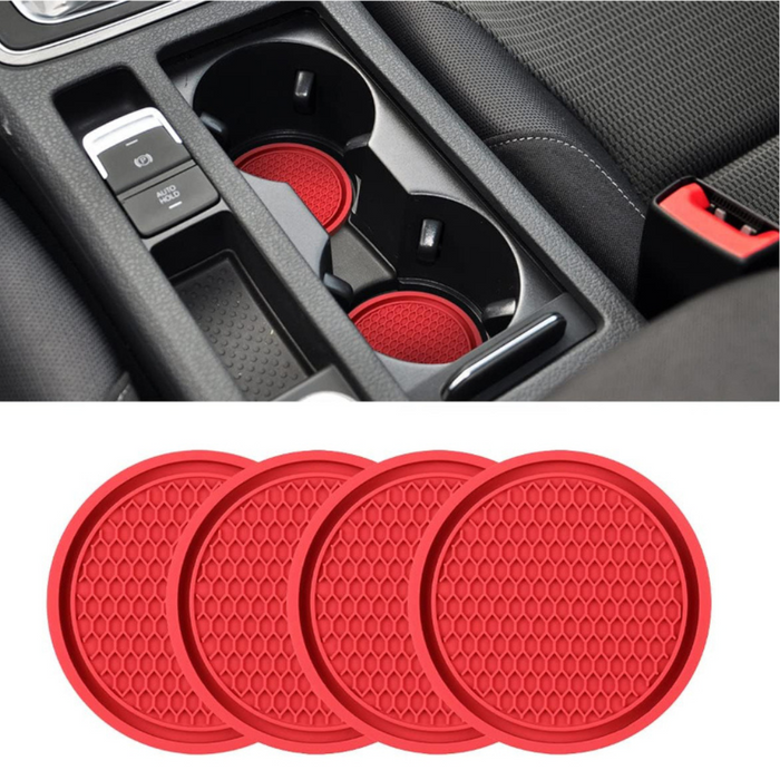 4 Pieces Universal Non Slip Car Cup Holder Coaster Set