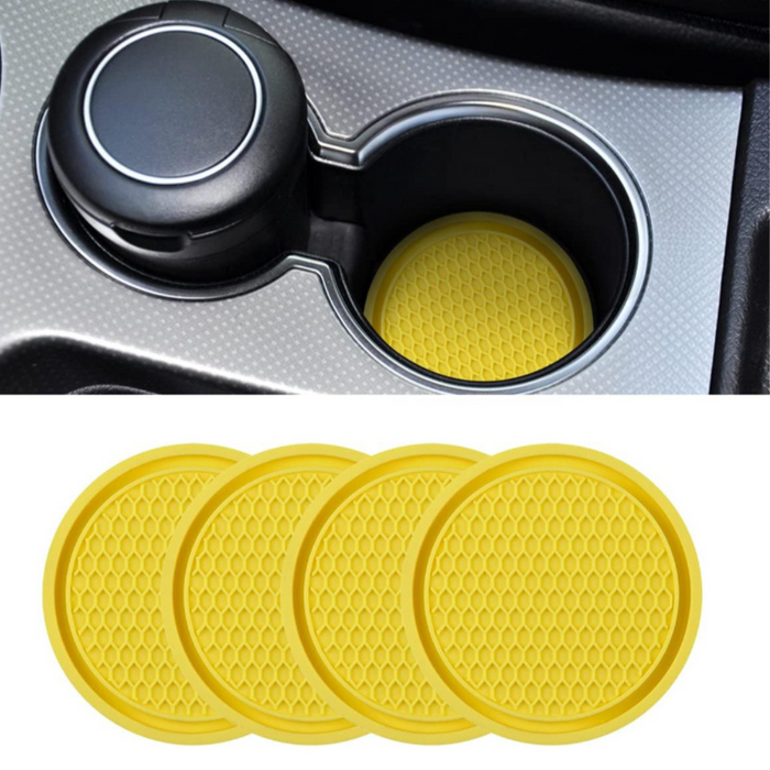 4 Pieces Universal Non Slip Car Cup Holder Coaster Set