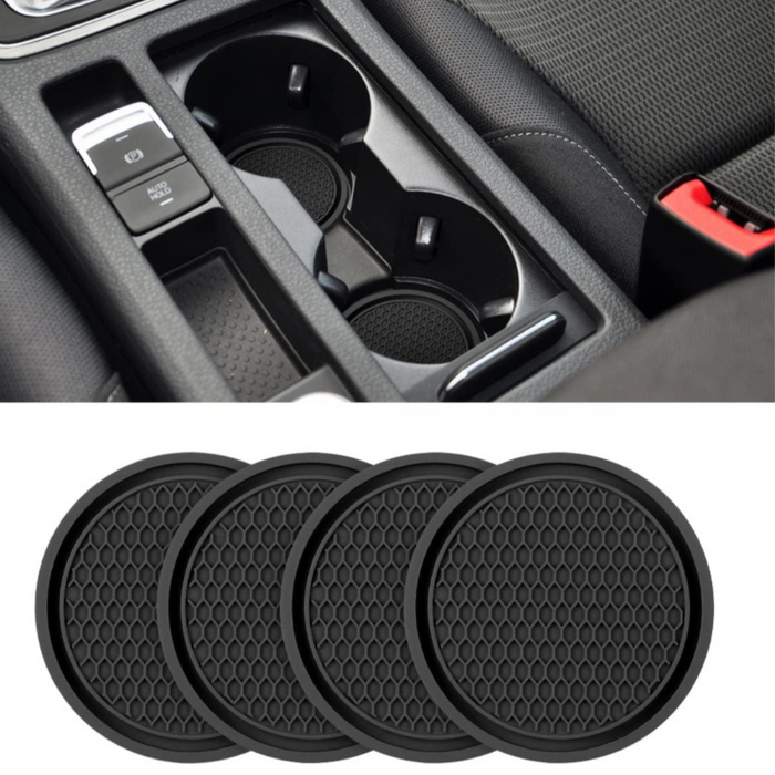 4 Pieces Universal Non Slip Car Cup Holder Coaster Set