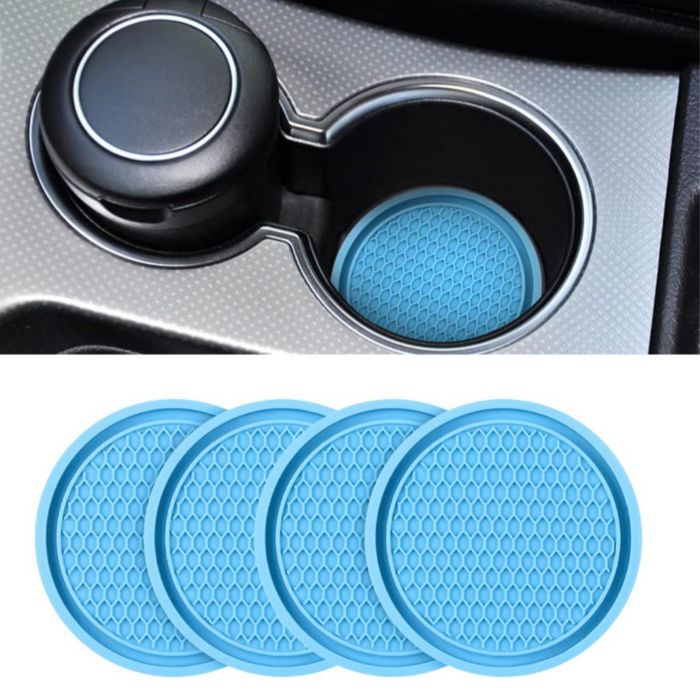 4 Pieces Universal Non Slip Car Cup Holder Coaster Set