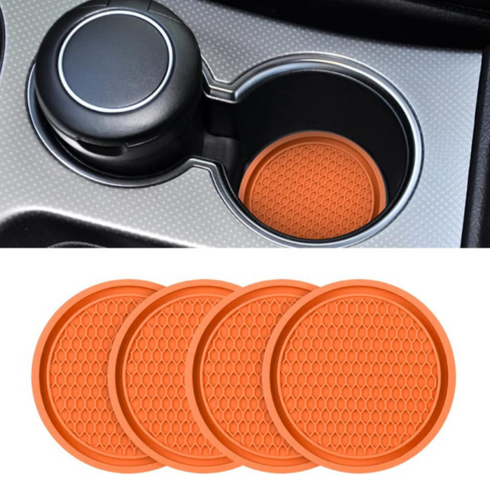 4 Pieces Universal Non Slip Car Cup Holder Coaster Set