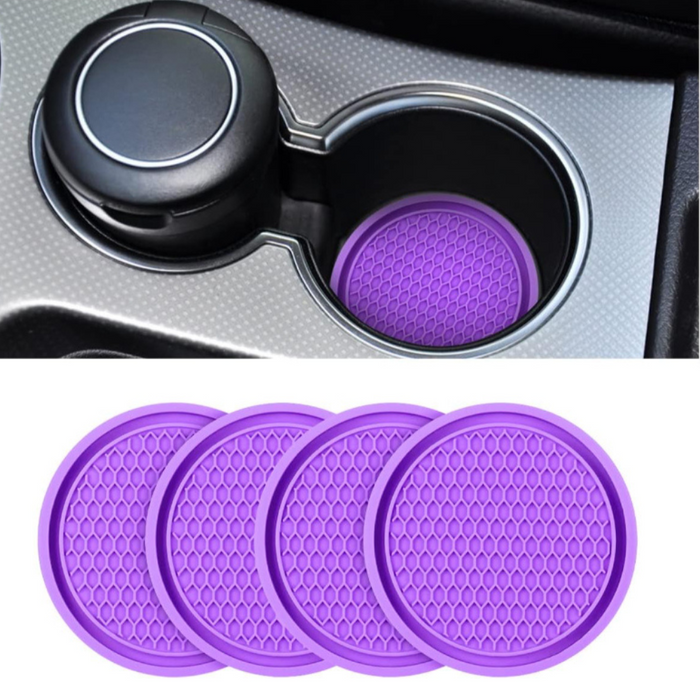 4 Pieces Universal Non Slip Car Cup Holder Coaster Set