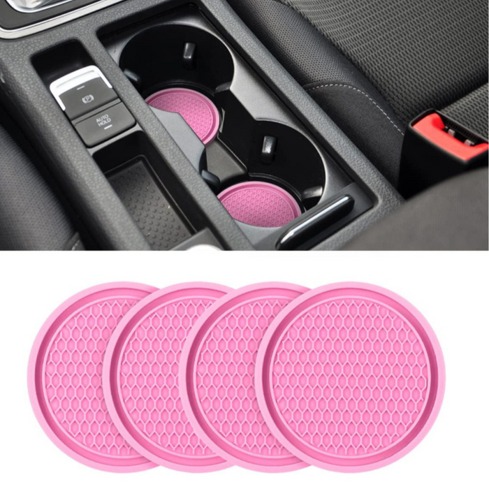 4 Pieces Universal Non Slip Car Cup Holder Coaster Set