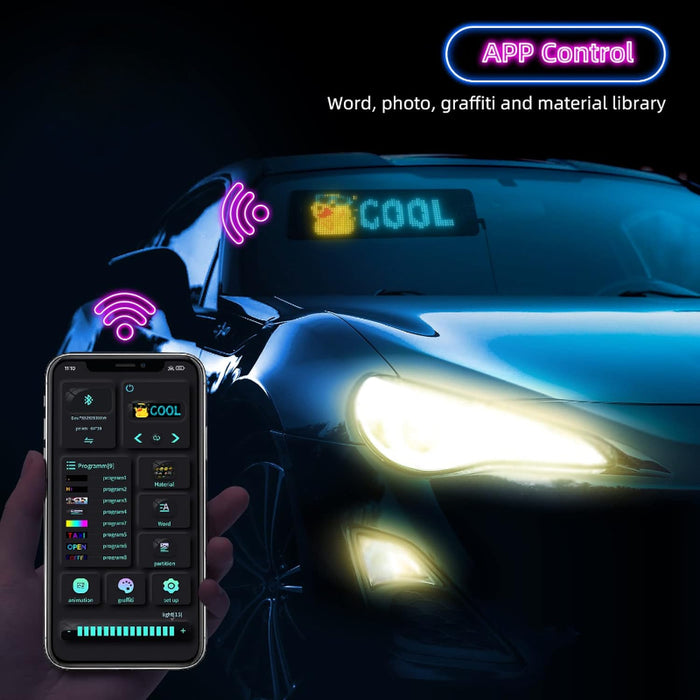 Flexible Scrolling LED Car Sign With App Control And Custom Text