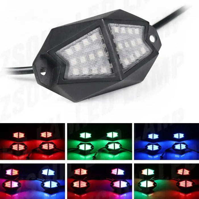 Set Of 12 RGB Waterproof Rock Lights