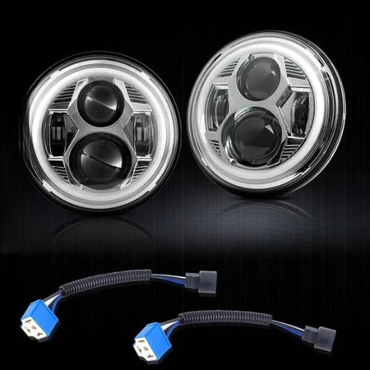 Set Of 2 Halo Headlights For Jeep