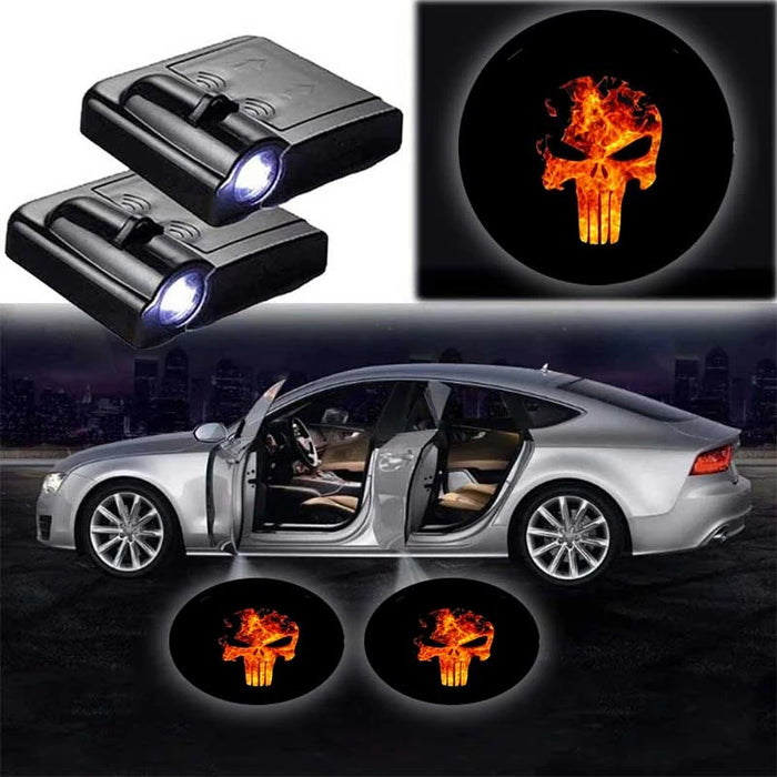 Set Of 2 Skull Car Door Lights