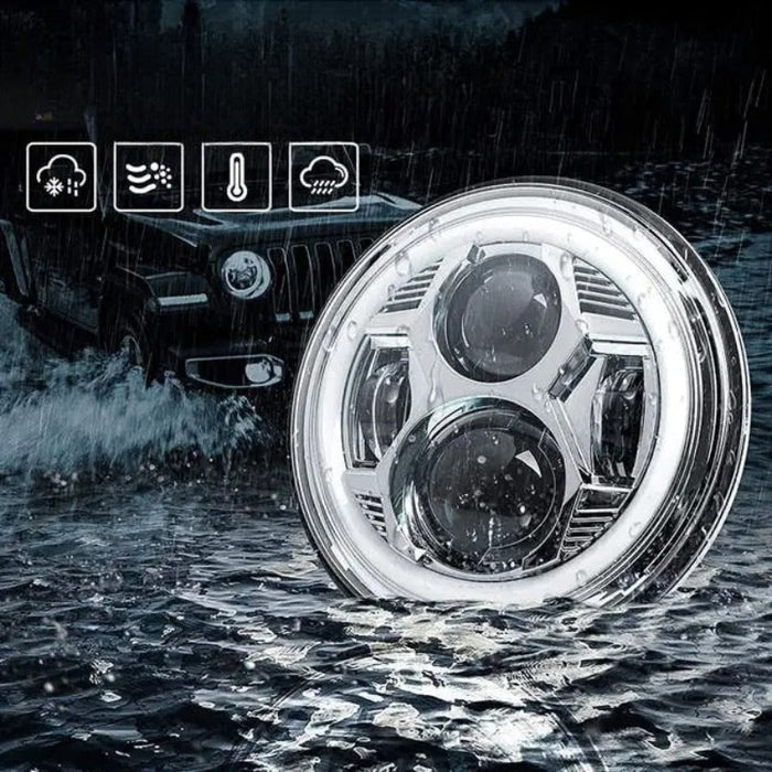 Set Of 2 Halo Headlights For Jeep