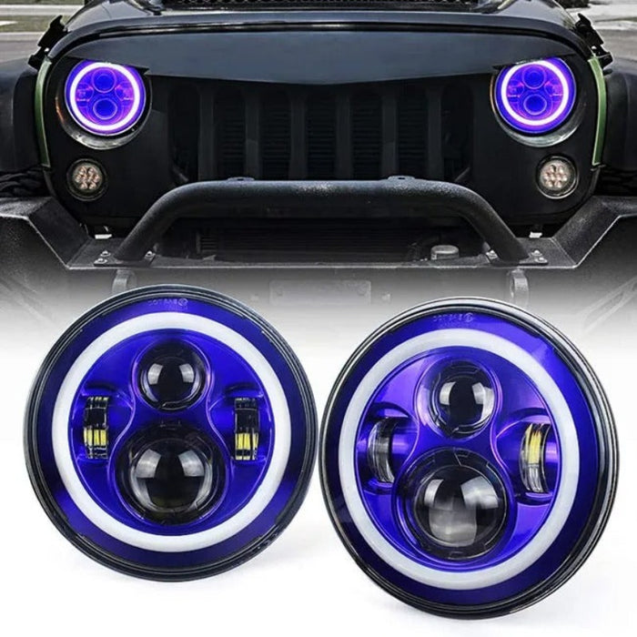 Set Of 2 Purple Headlight For Wrangler