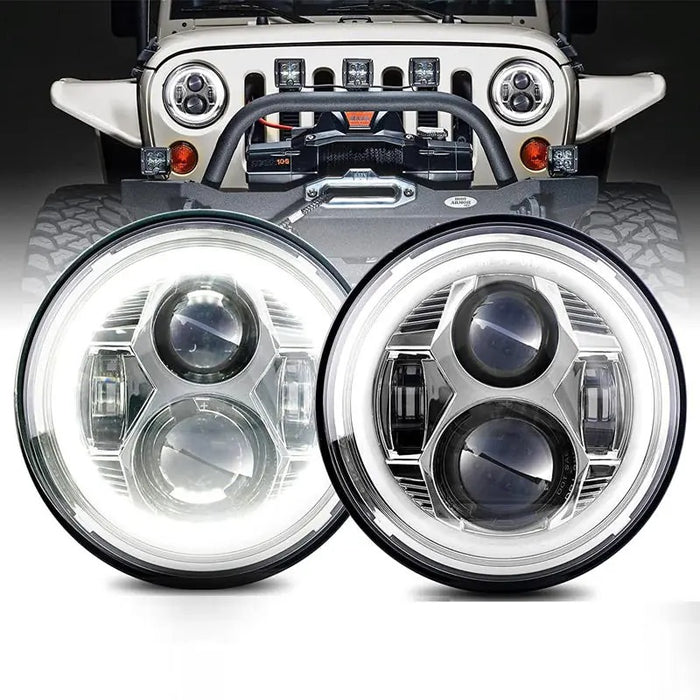 Set Of 2 Halo Headlights For Jeep