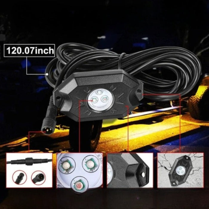 Set Of 6 Rock Lights Kit For Car Truck
