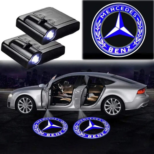 Set Of 2 Wireless Mercedes Bens Door Light Logo