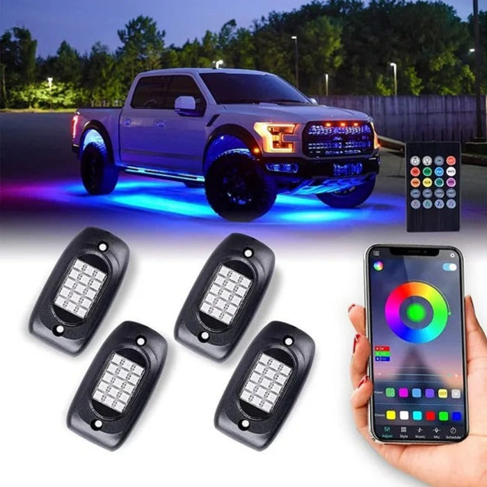 Set Of 4 RGB UTV Rock Lights