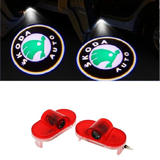 Set Of 2 Skoda Car LED Car Door Lights