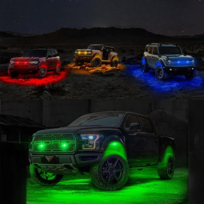 Set Of 6 Waterproof RGB Rock Lights