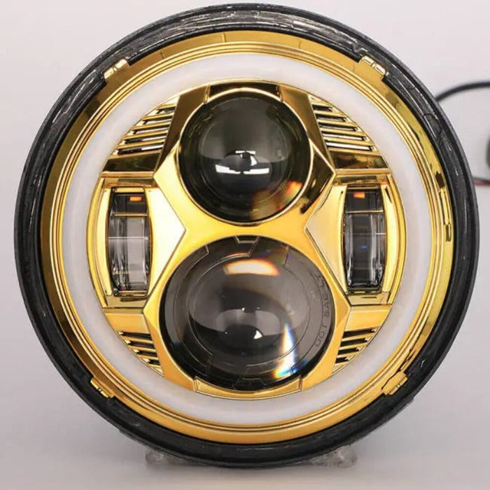 Set Of 2 Yellow Halo Headlights For Jeep